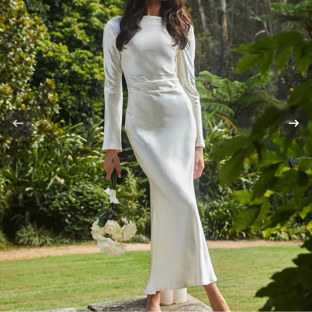 Lulu's Ivory Long Sleeve Maxi Dress